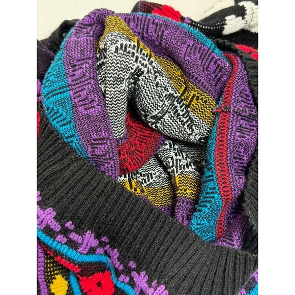 Vintage Ducks Knit Sweater 80s/90s Women's Medium Multicolor Flowers Hearts USA - Picture 5 of 9